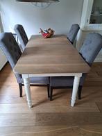 Eethoek met 6 stoelen, Ophalen, Gebruikt, Eikenhout, 200 cm of meer