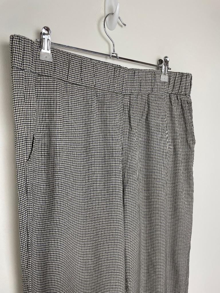 Rue Blanche zwart witte pantalon pied de poule wide leg 3/L, Maat 38/40 (M), Tollaan 97, 1932 Sint-Stevens-Woluwe, België, Rue Blanche