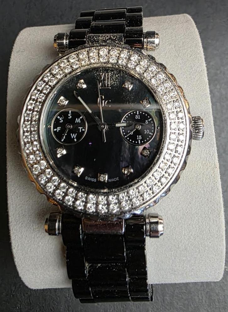 GC Horloge met keramische band en 98 diamanten, Sieraden, Tassen en Uiterlijk, Horloges | Dames, Zo goed als nieuw, Polshorloge