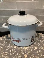 Soeppan, wit emaille (071025c), Huis en Inrichting, Keuken | Potten en Pannen, Ophalen of Verzenden, Gebruikt, Overige materialen