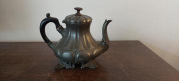 Tinnen trekpot met ebbenhouten handvat ca. 1890 beschikbaar voor biedingen
