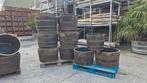 Whisky kuipen wijnvat vaten bloembakken, Minder dan 60 cm, Rond, Ophalen of Verzenden, Zo goed als nieuw