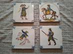 Set van 4 19e eeuwse Makkumse tegels, Ophalen of Verzenden