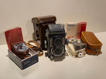 Yashica 44 Vintage Camera + Accessoires beschikbaar voor biedingen