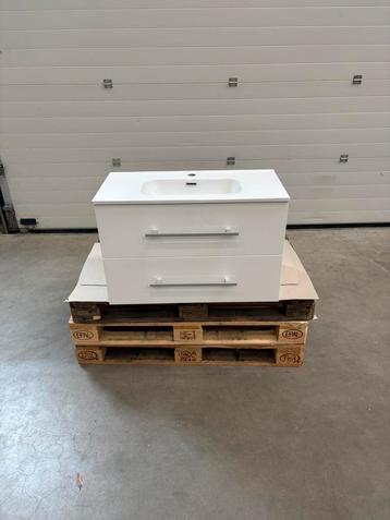 Badmeubel 80cm - Wit glans - keramische wastafel beschikbaar voor biedingen