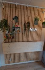 Inklapbaar bureau - lattenwand - TV meubel houtmaatwerk, Ophalen, In hoogte verstelbaar, Zo goed als nieuw, Bureau