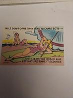 MAN ZIET SEXY VROUW ONDER PARASOL OP STRAND, Ophalen of Verzenden, Overige thema's