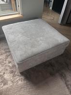Grote Hocker - Lichtgrijs Ribstof - Zo Goed Als Nieuw!, Ophalen, Vierkant, Zo goed als nieuw, 100 tot 125 cm
