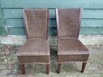 2 Rotan eetkamerstoelen, Ophalen, Gebruikt, Twee, Bruin