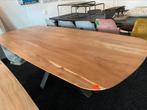 Tafel deens ovaal naturel 200 of 240 x 100 dikke matrixpoot, Huis en Inrichting, Tafels | Eettafels, Ophalen, 200 cm of meer, Zo goed als nieuw