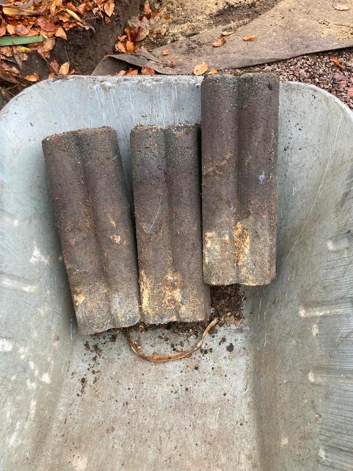 Betonranden / Palisadepaaltjes - 60 stuks, Tuin en Terras, Tegels en Klinkers, Gebruikt, Overige typen, Beton, Minder dan 5 m²