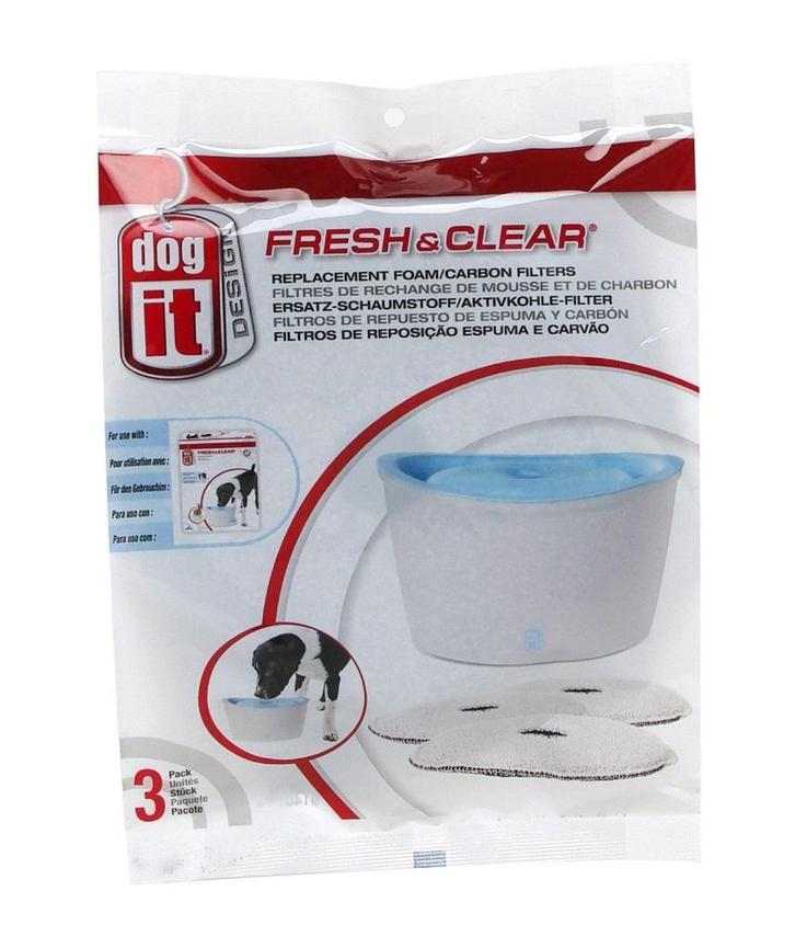 DogIt Fresh&Clear Vervangingsfilters tbv 6 ltr Fontein 3 st., Dieren en Toebehoren, Hondenvoerbakken en Drinkbakken, Nieuw, Ophalen of Verzenden