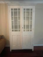 Franse antieke vitrine kast, wit, Huis en Inrichting, Ophalen, Gebruikt, 100 tot 150 cm, 200 cm of meer