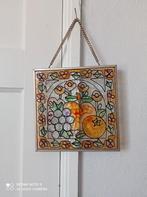 Vintage glas in lood ramen 20 x 20 cm, Ophalen of Verzenden