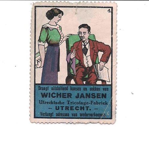 Oude sluitzegel “WICHER JANSEN” kousen en sokken., Verzamelen, Merken en Reclamevoorwerpen, Gebruikt, Overige typen, Verzenden