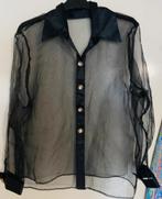 Vintage blouse mesh doorzichtig met mooie knopen, Maat 42/44 (L), Vintage, Ophalen of Verzenden, Zo goed als nieuw