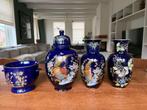 Bareuther Waldsassen Echt Cobalt set 4 decoratie vazen, Antiek en Kunst, Ophalen of Verzenden