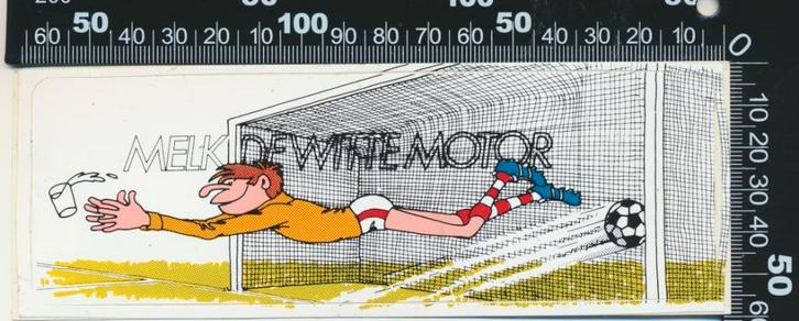Sticker: Melk - De witte motor (Voetbal), Verzamelen, Stickers, Zo goed als nieuw, Bedrijf of Vereniging, Ophalen of Verzenden