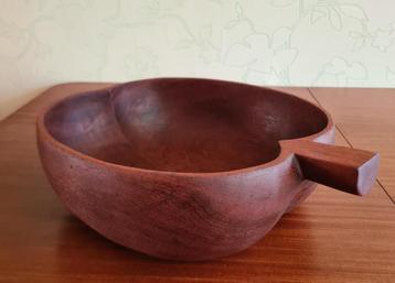 te koop: houten schaal appelvorm, retro vintage, jaren 70   beschikbaar voor biedingen
