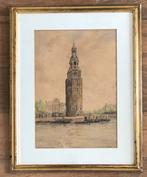 Aquarel: J. Burger, De Montelbaanstoren te Amsterdam, Ophalen