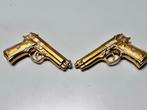 Italiaanse Porseleinen Pistolen 24krt Goud & Swarovski, Ophalen of Verzenden