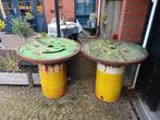 Statafel , biertafel, hoogte 110cm, diameter blad 120cm, Tuin en Terras, Tuintafels, Ophalen, Gebruikt, Rond, Hout