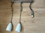 Hanglamp met 3 slingers, in hoogte verstelbaar., Gebruikt, Ophalen of Verzenden, 75 cm of meer, Glas
