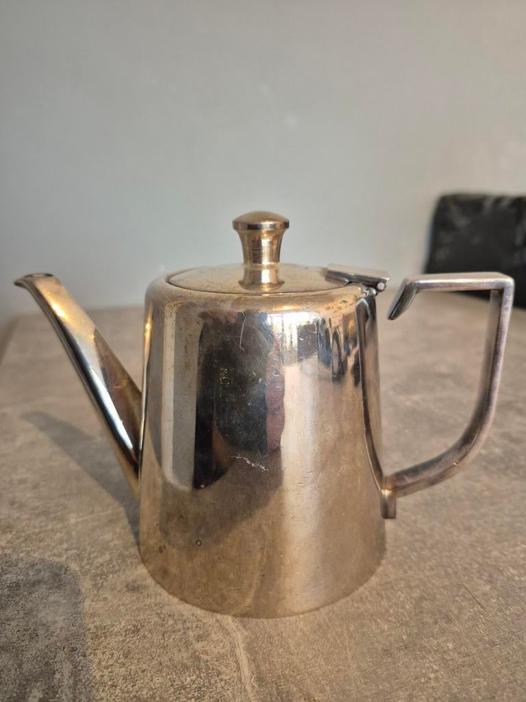 Verzilverde Koffie-/Theepot - 90 gram, Antiek en Kunst, Antiek | Goud en Zilver, Ophalen of Verzenden, Zilver