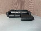 GRATIS LEVERING Loungebank Leer Zwart 260x170 REFURBISHED, 250 tot 300 cm, Hoekbank, Leer, Ophalen of Verzenden