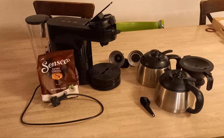 Senseo Switch met extra cuphouders en pot, Witgoed en Apparatuur, Koffiezetapparaten, Gebruikt, Gemalen koffie, Koffiepads en cups