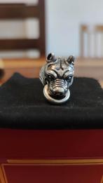 Chunky pitbull ring, silver 925/1000 for male, Sieraden, Tassen en Uiterlijk, Ringen, 20 of groter, Gebruikt, Heer, Ophalen of Verzenden