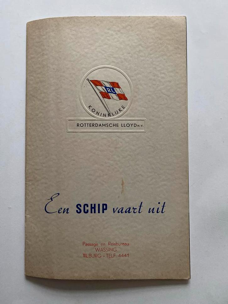 Koninklijke Rotterdamsche Lloyd Folder - Willem Ruys, Boeken, Catalogussen en Folders, Gelezen, Folder, Ophalen of Verzenden