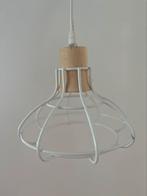 Metalen hanglamp wit met hout dia 20cm, Ophalen of Verzenden, Zo goed als nieuw, Hout, Minder dan 50 cm