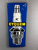 Origineel oud emaille reclamebord eyquem bougies 88 x 35 cm, Ophalen of Verzenden