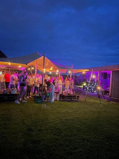 Stretchtent huren/verhuur 6,5M x 6,5M, Hobby en Vrije tijd, Feestartikelen | Verhuur, Zo goed als nieuw, Overige, Ophalen of Verzenden