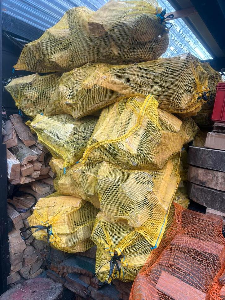 Droog haardhout; 5 XXXL zakken plus 1 zak hardhout, Tuin en Terras, Haardhout, Minder dan 3 m³, Ophalen