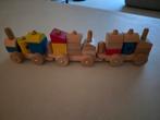 Houten speelgoedtrein met losse blokken., Ophalen of Verzenden, Gebruikt, Duw- of Trekspeelgoed