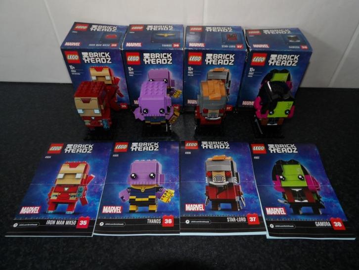 Als nieuw 4x Lego Brickheadz Marvel 41604, 41605, 41606, 416, Kinderen en Baby's, Speelgoed | Duplo en Lego, Zo goed als nieuw
