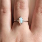 925 zilveren lab opaal zirkonia ring, Verzenden, Nieuw, 17 tot 18, Nvt