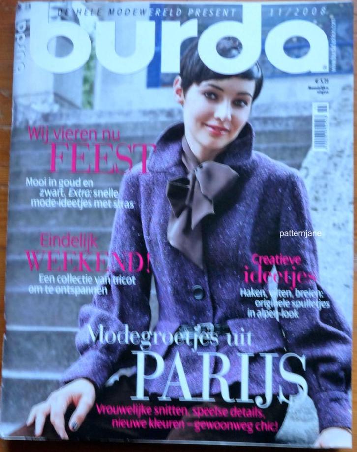 2 X BURDA de nummers 11/2008 en 2/2002 veel moois!, Hobby en Vrije tijd, Kledingpatronen, Zo goed als nieuw, Overige typen, Vrouw