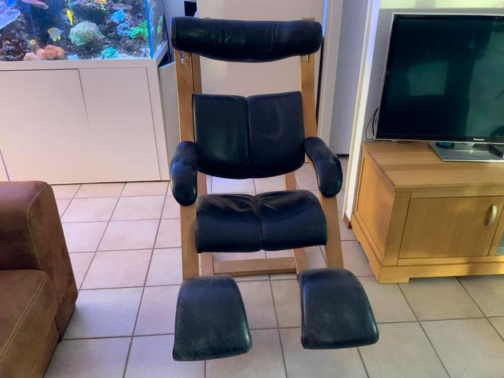 Stokke Gravity Stoel, Huis en Inrichting, Fauteuils, Gebruikt, Leer, 50 tot 75 cm, 75 tot 100 cm, Ophalen