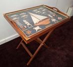 Bijzettafel & dienblad scheepsknoppen zeilboot tafel, Ophalen, Rond, Hout, Minder dan 55 cm