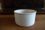 grote witte glanzende planten bak - aardewerk, Tuin en Terras, 25 tot 40 cm, Rond, Ophalen of Verzenden, Zo goed als nieuw