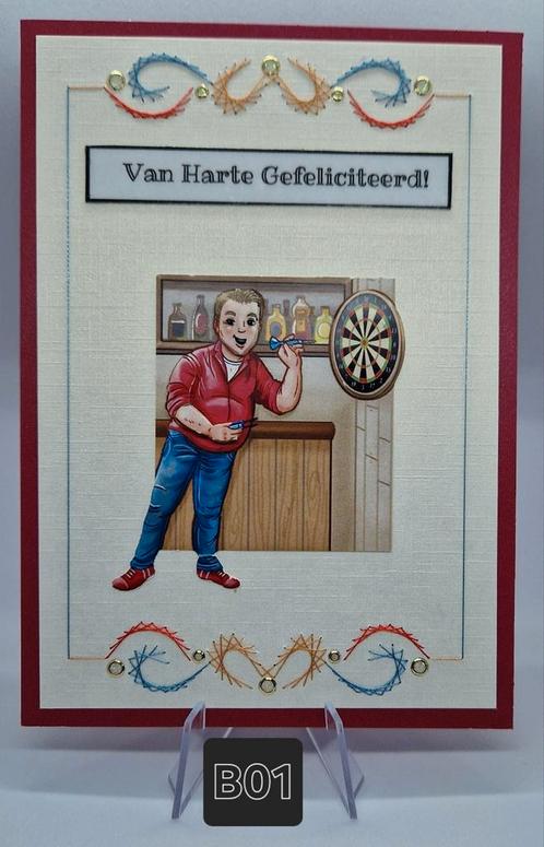 Geborduurde wenskaarten Mannen, Hobby en Vrije tijd, Kaarten | Zelfgemaakt, Nieuw, Man of Vrouw, Ophalen of Verzenden