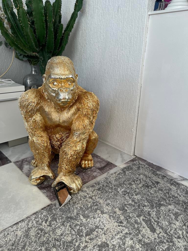 Nieuw Gorilla Beeld - Gouden Decoratie, Ophalen of Verzenden, Nieuw