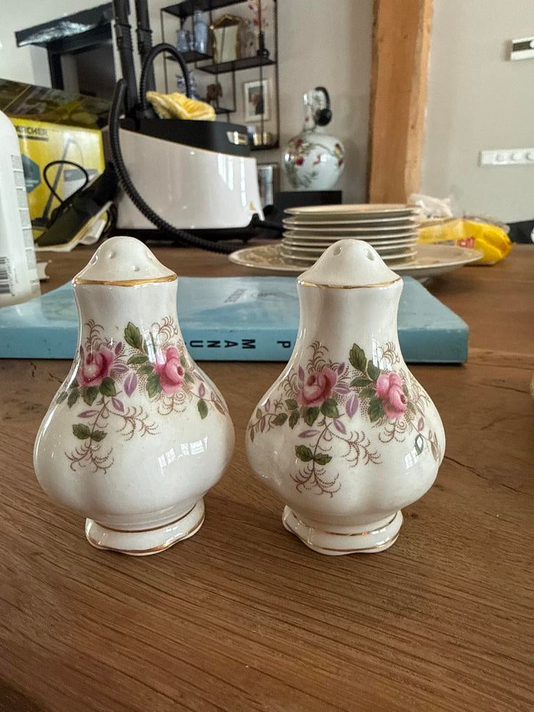 Royal Albert Porselein Zout en Peper Stel, Ophalen of Verzenden, Gebruikt, Overige materialen, Los bestek