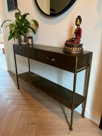 Goudkleurige Sidetable/Hal Tafeltje met Lades beschikbaar voor biedingen