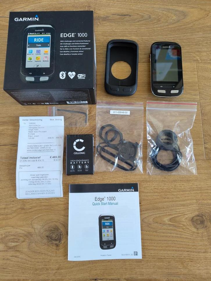 Garmin Edge 1000, Fietsen en Brommers, Fietsaccessoires | Fietscomputers, Gebruikt, Draadloos, GPS, Waterdicht, Ophalen of Verzenden