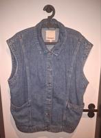 Blauw denim, spijker gilet met kraag en knopen, maat 48, Overige typen, Bonprix, Blauw, Ophalen of Verzenden
