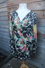 Overslagjurk zwart/ kleur Etoile du Monde mt 3 (M) Vaste pr, Maat 38/40 (M), Ophalen of Verzenden, Zo goed als nieuw, Knielengte